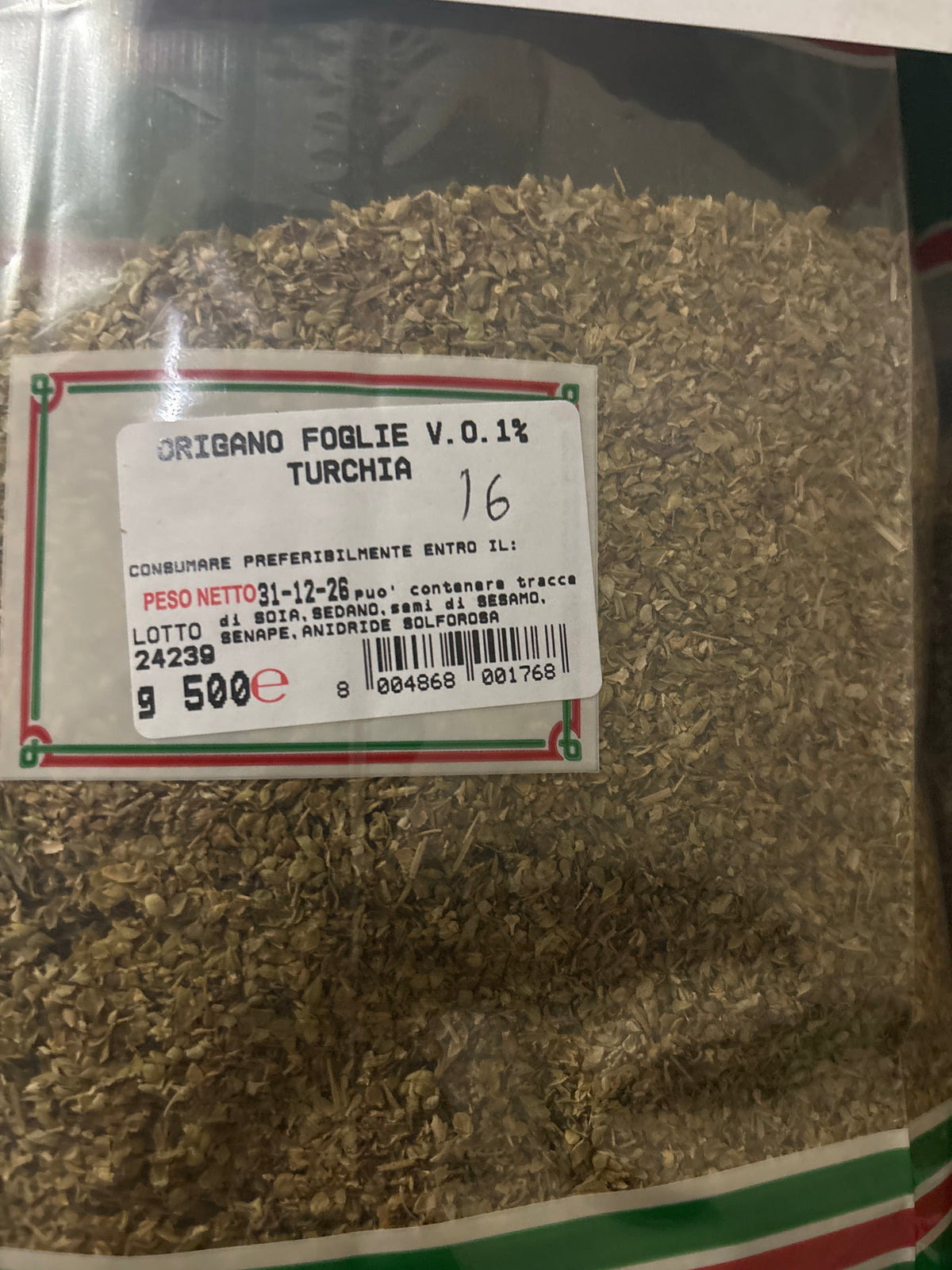 oregano bag 500g