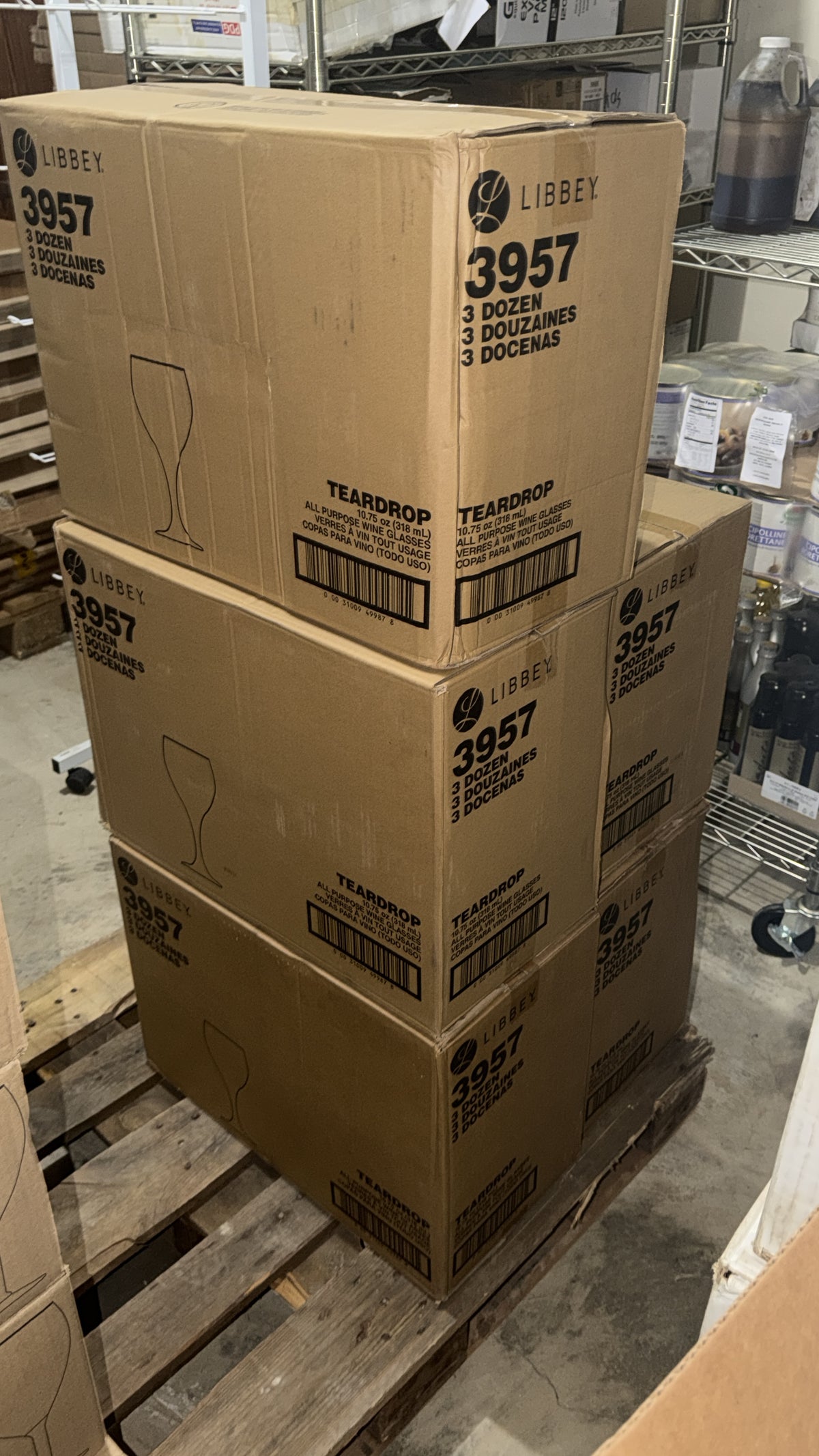 Tear drop glasss box of 36