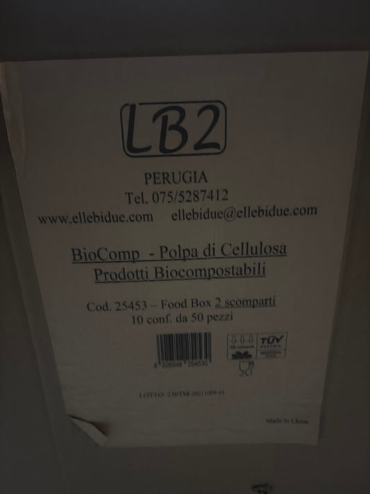 2 compartment to go box paper  (50 per)