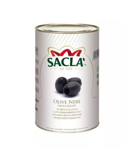 olives Sacla Sliced Black Olives Tin 4200 GR