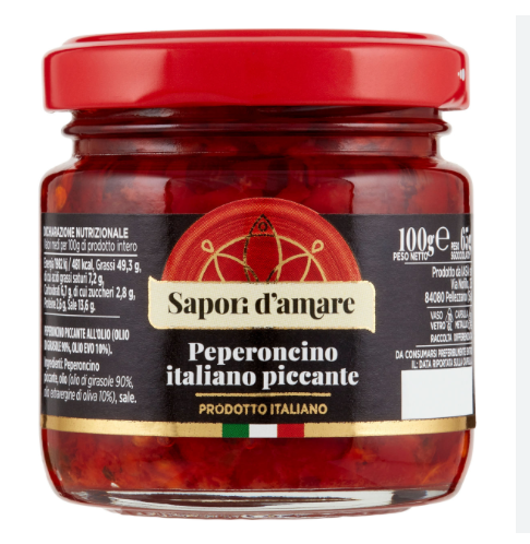 Peperoncino Piccante Italiano in Olio di Girasole 100 gr